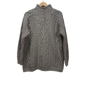 Lauren Ralph Lauren Hand Knit Wool Cable Knit Mock Neck Sweater | Women’s Medium